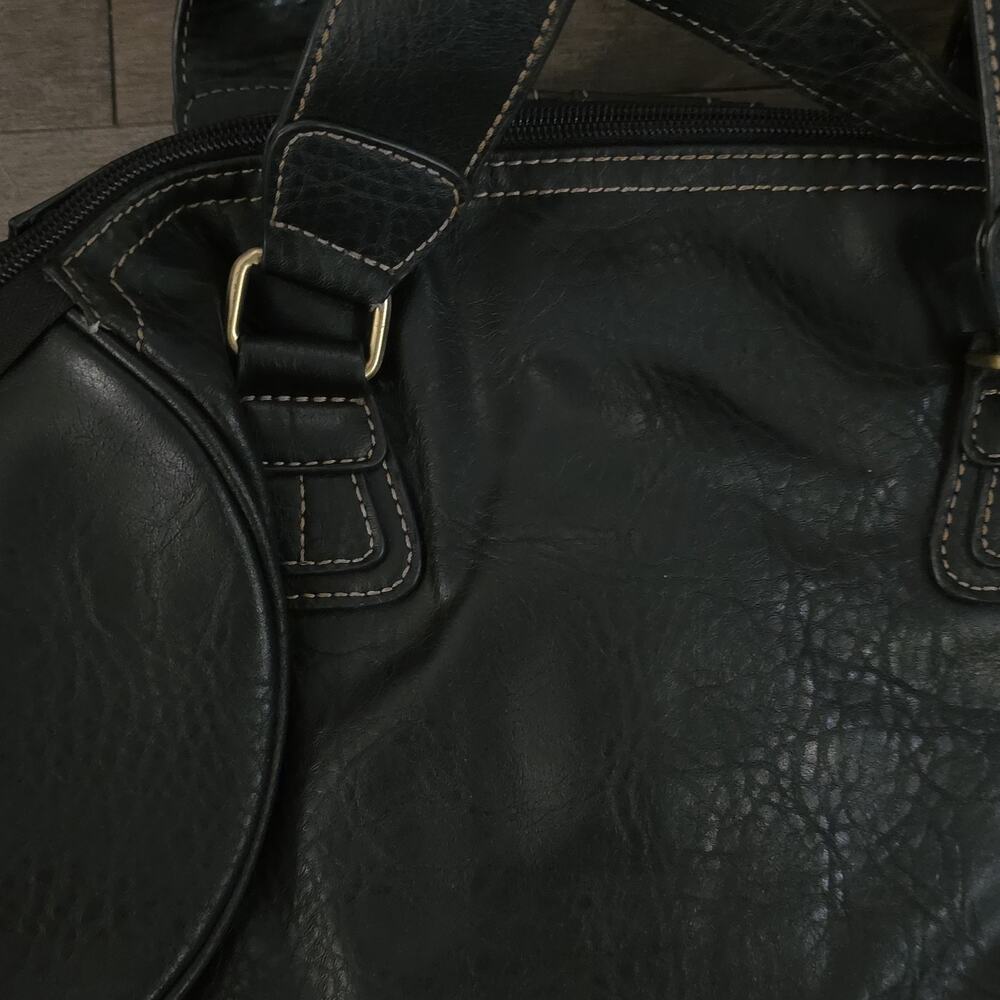 Vintage 90s Y2K TOMMY HILFIGER Leather Satchel Handbag Shoulder Bag BLACK - Picture 10 of 10